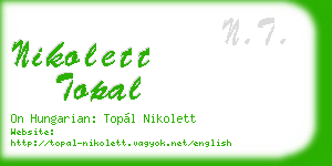 nikolett topal business card