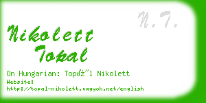 nikolett topal business card